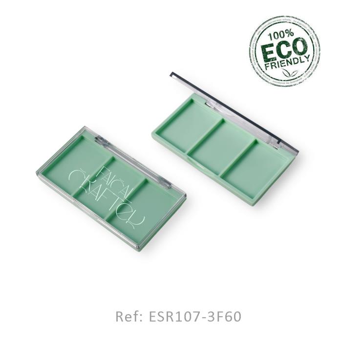 3-pan Rectangular Eco PET Eyeshadow Palette